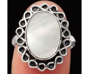 Natural Mother Of Pearl Ring size-7 SDR122202 R-1164, 10x14 mm