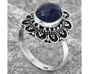 Natural Sodalite Ring size-7 SDR122366 R-1256, 8x10 mm