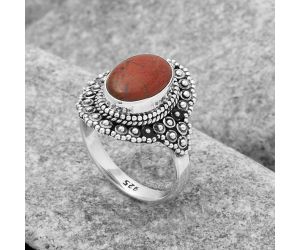 Natural Red Moss Agate Ring size-7.5 SDR122562 R-1124, 8x12 mm