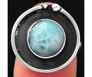 Natural Larimar (Dominican Republic) Ring size-7 SDR122859 R-1168, 10x10 mm