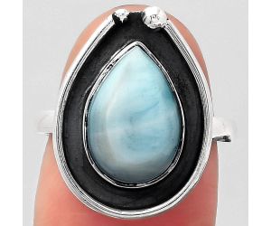 Natural Larimar (Dominican Republic) Ring size-7 SDR122875 R-1168, 9x13 mm