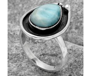 Natural Larimar (Dominican Republic) Ring size-7 SDR122875 R-1168, 9x13 mm
