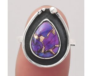 Copper Purple Turquoise - Arizona Ring size-6.5 SDR122890 R-1168, 9x12 mm