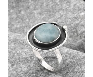 Natural Larimar (Dominican Republic) Ring size-7 SDR122909 R-1168, 10x12 mm