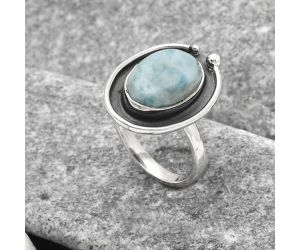 Natural Larimar (Dominican Republic) Ring size-7 SDR122925 R-1168, 10x14 mm