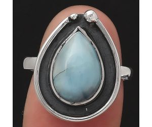 Natural Larimar (Dominican Republic) Ring size-7 SDR122927 R-1168, 9x13 mm