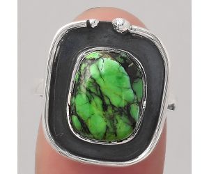 Natural Green Matrix Turquoise Ring size-7 SDR122936 R-1168, 9x12 mm