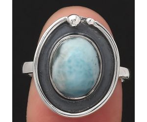 Natural Larimar (Dominican Republic) Ring size-7 SDR122963 R-1168, 9x11 mm