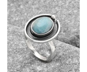 Natural Larimar (Dominican Republic) Ring size-7 SDR122963 R-1168, 9x11 mm