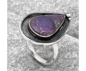 Copper Purple Turquoise - Arizona Ring size-7 SDR122966 R-1168, 12x18 mm