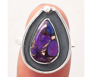 Copper Purple Turquoise - Arizona Ring size-7 SDR123015 R-1168, 9x14 mm