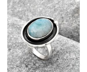 Natural Larimar (Dominican Republic) Ring size-7 SDR123020 R-1168, 9x14 mm