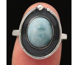 Natural Larimar (Dominican Republic) Ring size-7 SDR123021 R-1168, 9x11 mm