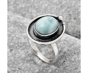 Natural Larimar (Dominican Republic) Ring size-7 SDR123021 R-1168, 9x11 mm