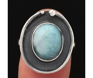 Natural Larimar (Dominican Republic) Ring size-7 SDR123022 R-1168, 10x12 mm