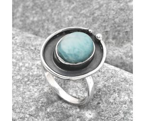 Natural Larimar (Dominican Republic) Ring size-7 SDR123022 R-1168, 10x12 mm