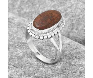 Natural Red Moss Agate Ring size-7 SDR123199 R-1393, 8x14 mm