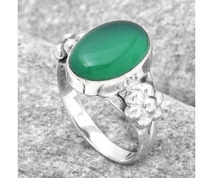 Natural Green Onyx Ring size-7.5 SDR123280 R-1200, 10x14 mm