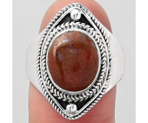 Natural Red Moss Agate Ring size-9 SDR123346 R-1258, 10x12 mm