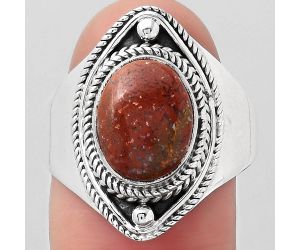 Natural Red Moss Agate Ring size-9 SDR123357 R-1258, 9x11 mm