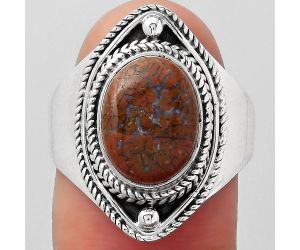 Natural Red Moss Agate Ring size-8.5 SDR123376 R-1258, 9x12 mm