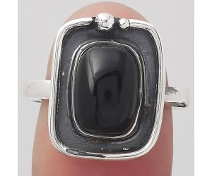 Natural Black Onyx - Brazil Ring size-8 SDR123690 R-1168, 8x11 mm