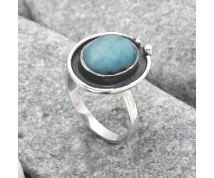 Natural Larimar (Dominican Republic) Ring size-8 SDR123693 R-1168, 10x12 mm
