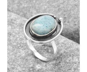 Natural Larimar (Dominican Republic) Ring size-8 SDR123732 R-1168, 10x14 mm