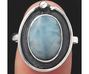 Natural Larimar (Dominican Republic) Ring size-8 SDR123735 R-1168, 10x14 mm