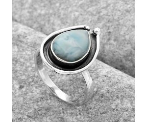 Natural Larimar (Dominican Republic) Ring size-8 SDR123737 R-1168, 9x13 mm