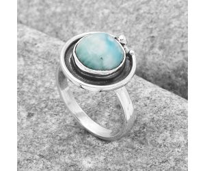 Natural Larimar (Dominican Republic) Ring size-8 SDR123738 R-1168, 10x10 mm