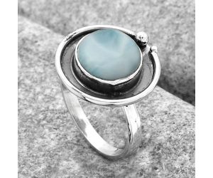 Natural Larimar (Dominican Republic) Ring size-8 SDR123776 R-1168, 11x11 mm