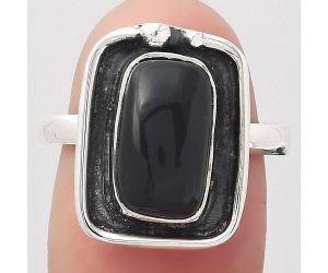 Natural Black Onyx - Brazil Ring size-8 SDR123814 R-1168, 7x12 mm