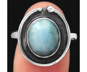 Natural Larimar (Dominican Republic) Ring size-8 SDR123847 R-1168, 10x12 mm
