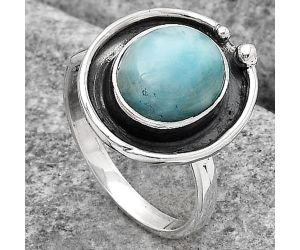 Natural Larimar (Dominican Republic) Ring size-8 SDR123847 R-1168, 10x12 mm