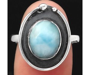 Natural Larimar (Dominican Republic) Ring size-8 SDR123850 R-1168, 9x11 mm