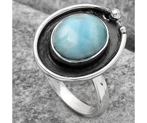 Natural Larimar (Dominican Republic) Ring size-8 SDR123850 R-1168, 9x11 mm