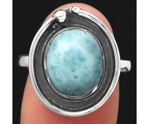 Natural Larimar (Dominican Republic) Ring size-8 SDR123851 R-1168, 10x12 mm