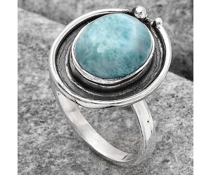 Natural Larimar (Dominican Republic) Ring size-8 SDR123851 R-1168, 10x12 mm