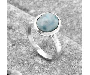 Natural Larimar (Dominican Republic) Ring size-7.5 SDR124156 R-1004, 8x10 mm