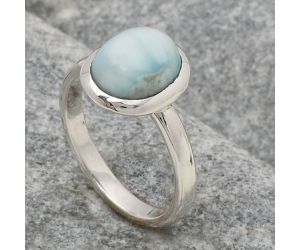 Natural Larimar (Dominican Republic) Ring size-8 SDR124194 R-1004, 9x11 mm