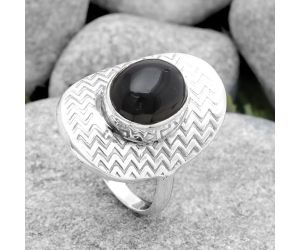 Natural Black Onyx - Brazil Ring size-8 SDR125084 R-1376, 9x11 mm