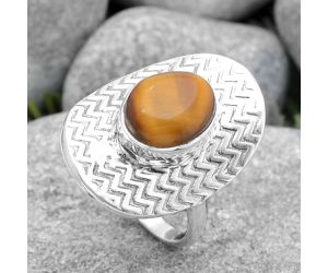 Natural Tiger Eye - Africa Ring size-8 SDR125091 R-1376, 9x11 mm