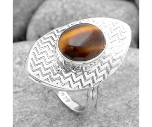 Natural Tiger Eye - Africa Ring size-8 SDR125133 R-1376, 9x11 mm