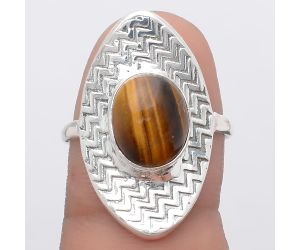 Natural Tiger Eye - Africa Ring size-9 SDR125145 R-1376, 9x11 mm