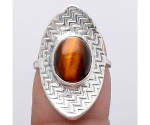 Natural Tiger Eye - Africa Ring size-7 SDR125154 R-1376, 9x11 mm