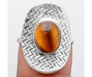 Natural Tiger Eye - Africa Ring size-8 SDR125201 R-1376, 9x11 mm
