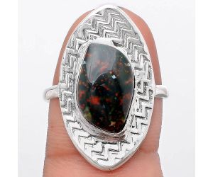 Natural Blood Stone - India Ring size-9 SDR125273 R-1376, 9x15 mm