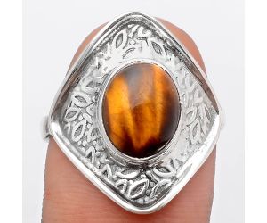 Natural Tiger Eye - Africa Ring size-9 SDR125287 R-1373, 9x11 mm