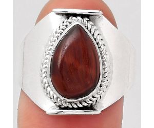 Natural Red Tiger Eye Ring size-8 SDR125883 R-1397, 8x12 mm